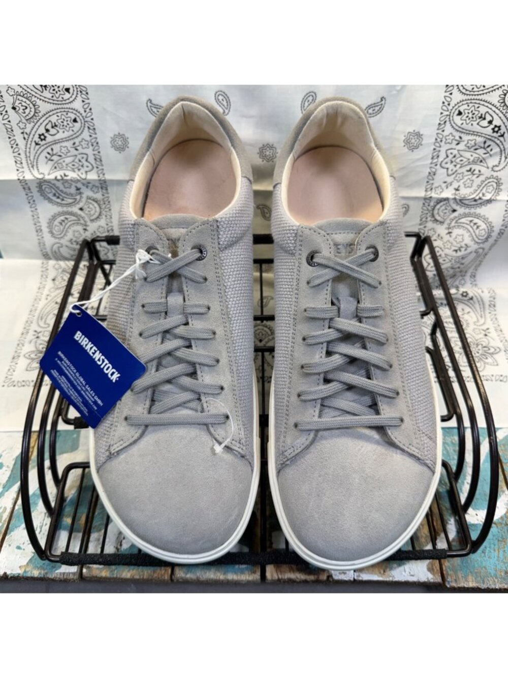 NEW Birkenstock Bend Low Sneakers Gray Suede Shoes Mens US 12/EU 45